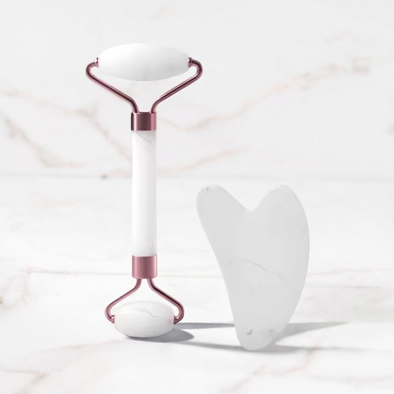 Kit Gua-Sha & Rouleau de Jade Visage – Drainage, Lifting & Éclat Naturel
